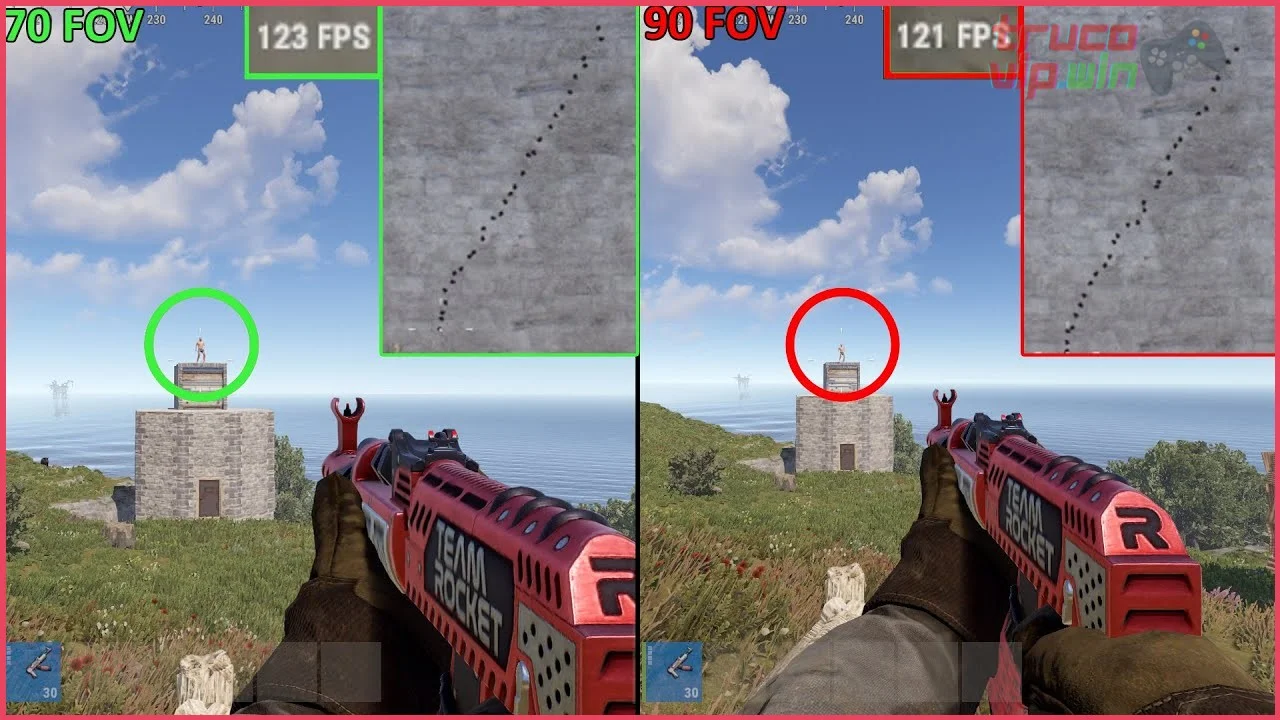 Ajustar la distancia de visión (FOV) y crosshair