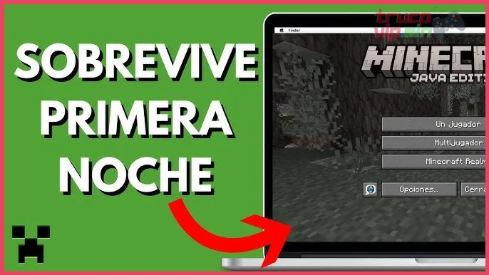 Crear una antorcha improvisada y armas de madera para ahuyentar mobs hostiles