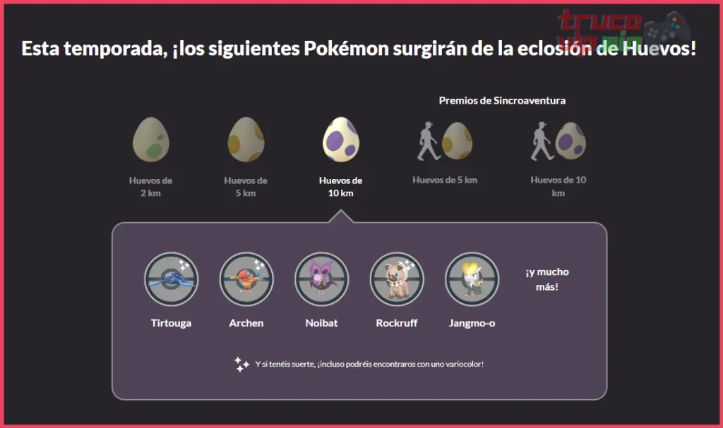 Guía de huevos de 10 km en Pokémon GO