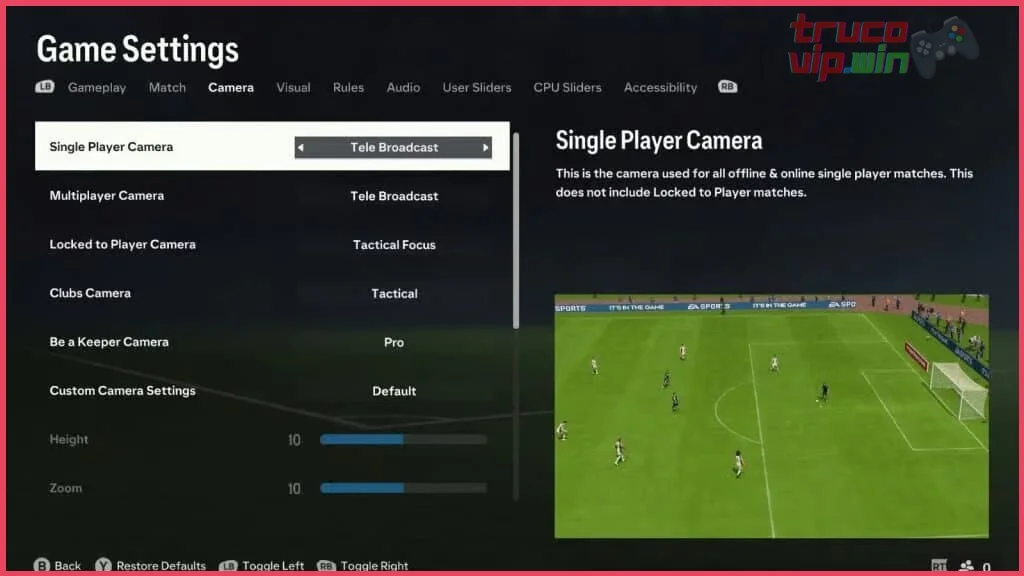 Mejores configuraciones de cámara en EA Sports FC 24