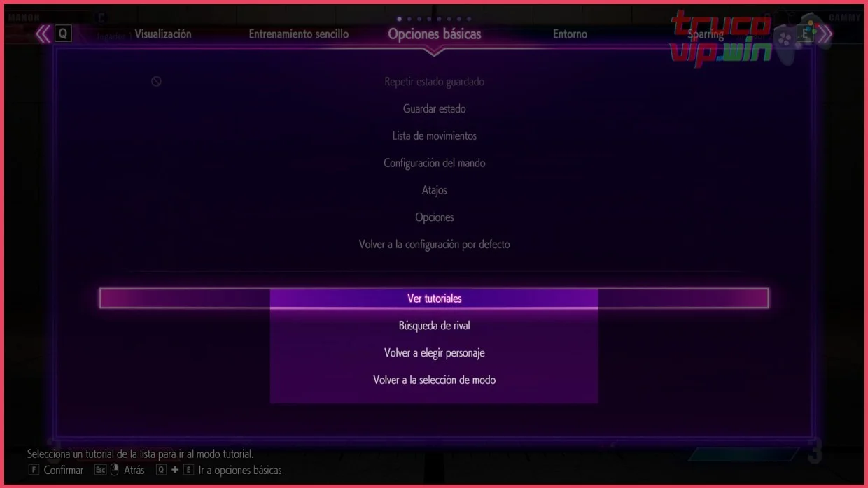 Paso 1 — Acceder al menú principal y localizar el modo práctica