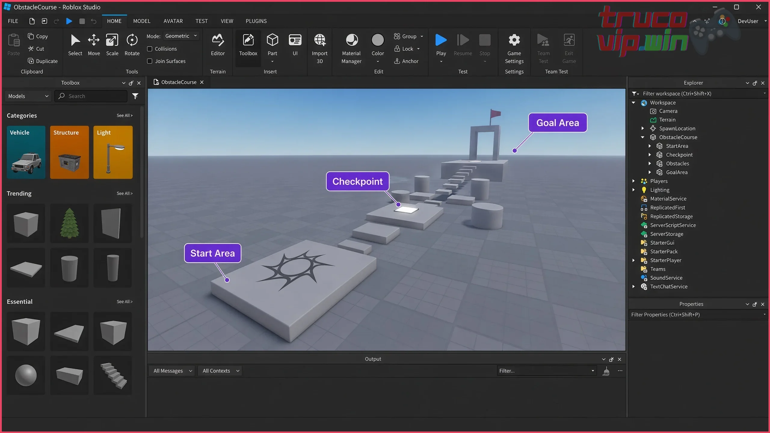 Usar las herramientas de Partes y Terreno para construir escenarios básicos